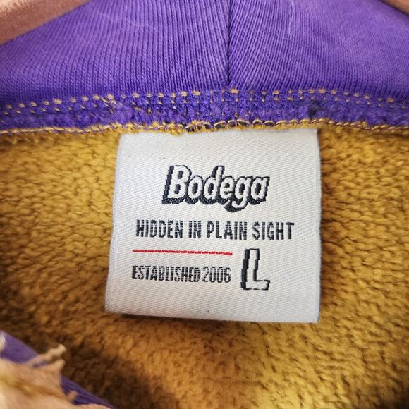Bodega Hidden in Plain Sight Quarter Zip Hoodie Sweatshirt Large - Picture 5 of 7